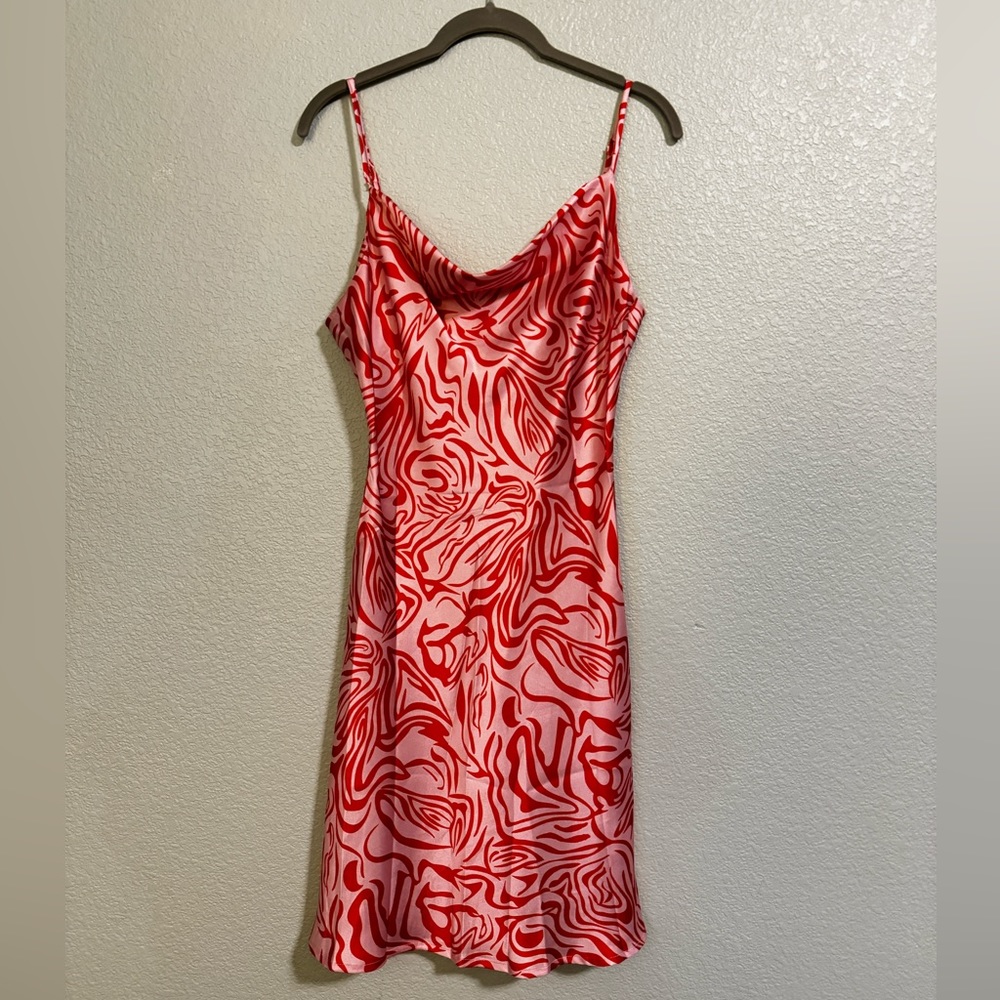 Pop Color Zebra Print Slip Dress